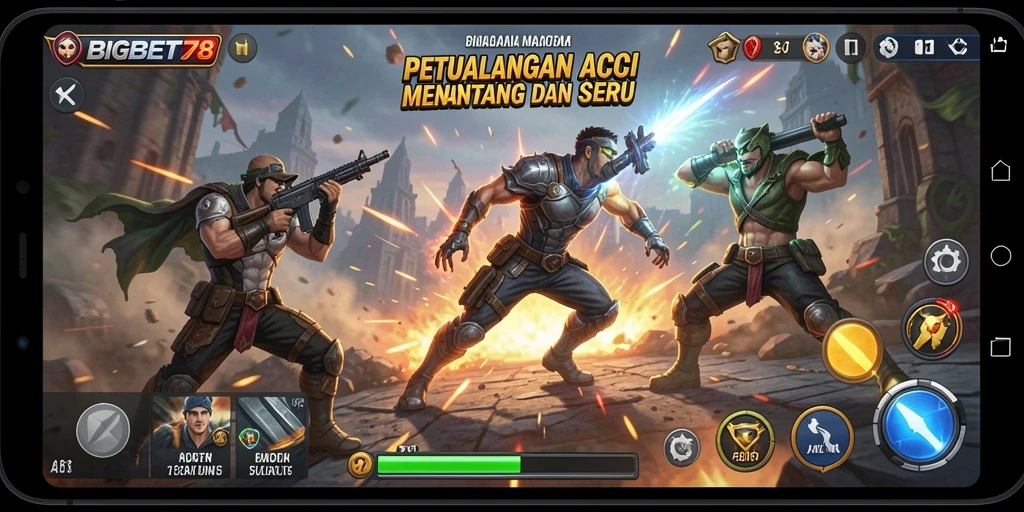 Tangkapan layar menunjukkan aksi mendebarkan dalam BIGBET78.