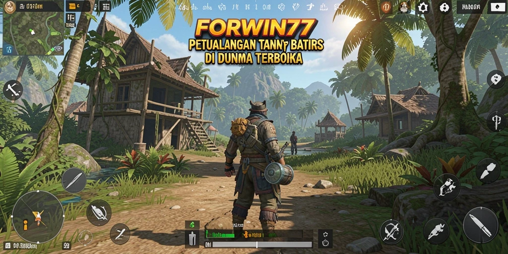 Tampilan gameplay FORWIN77 dengan dunia terbuka yang luas.