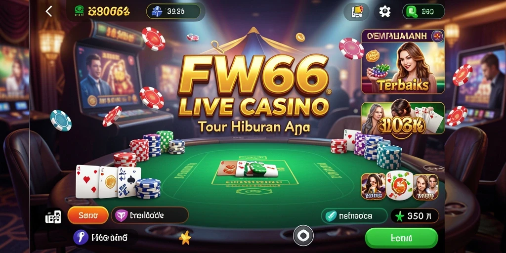 Tampilan gameplay Live Casino yang menarik dan interaktif di FW66.