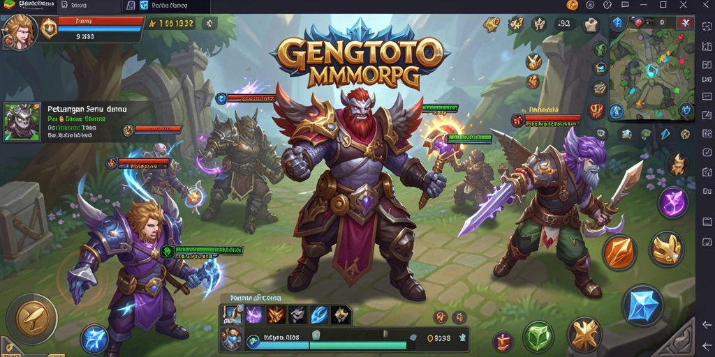 Screenshot GENGTOTO menampilkan pertarungan epik dalam dunia MMORPG.