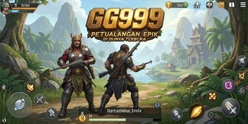 Tangkapan layar gameplay <strong>GG999</strong> yang menunjukkan petualangan di alam liar.