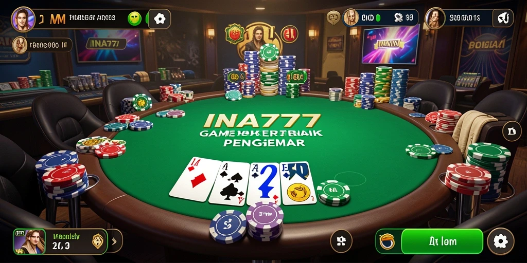 Tangkapan layar gameplay INA777 menampilkan suasana Poker yang menegangkan dan mengasyikkan.