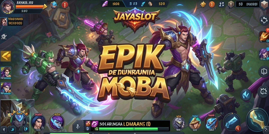 Tangkapan layar gameplay JAYASLOT yang menampilkan aksi seru di arena MOBA.