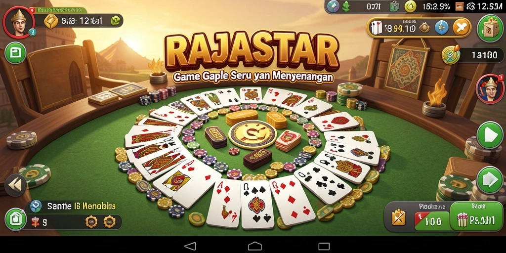 Tampilan menarik dari gameplay Gaple di RAJASTAR.
