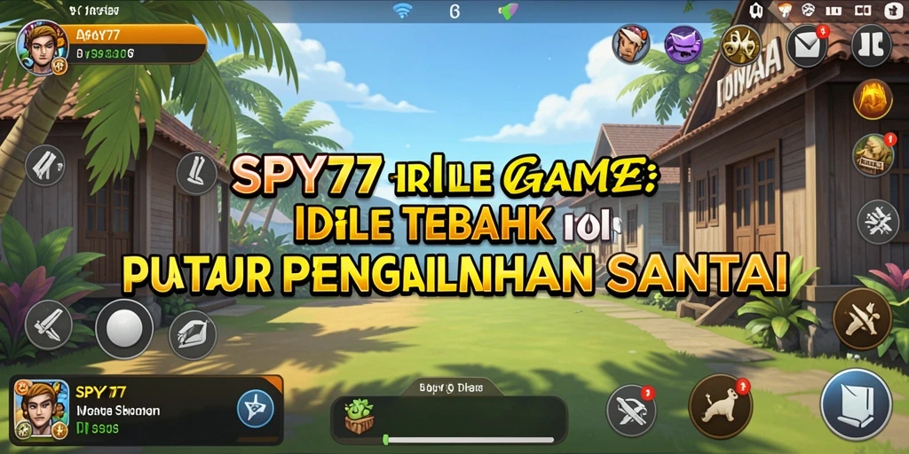 Tampilan Gameplay SPY77 dengan grafis yang menarik dan fitur Idle.