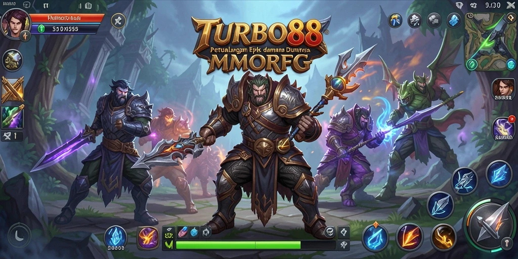 Tampilan gameplay <strong>TURBO88</strong> yang penuh aksi dan petualangan epik.